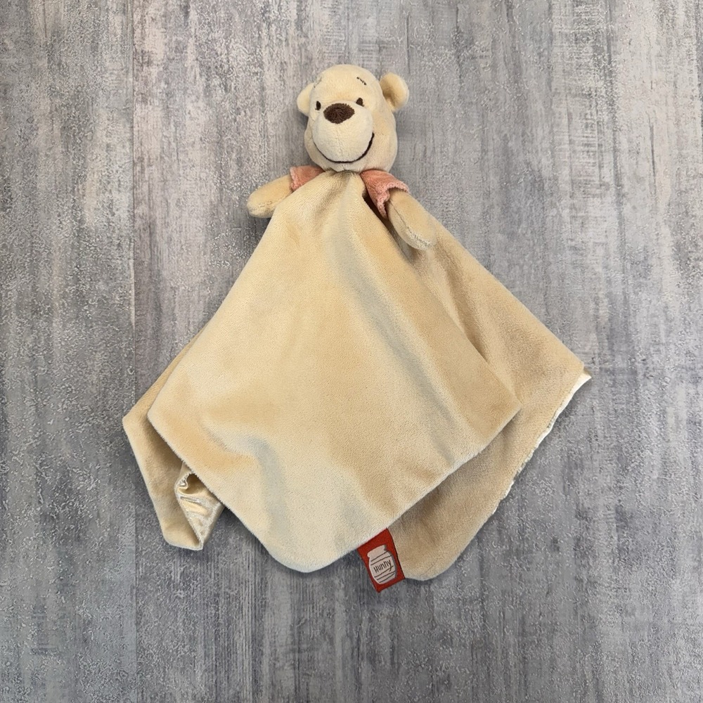 DISNEY BABY Hunny Lovey Security Blanket Winnie the Pooh Plush Stuffed Toy Tan